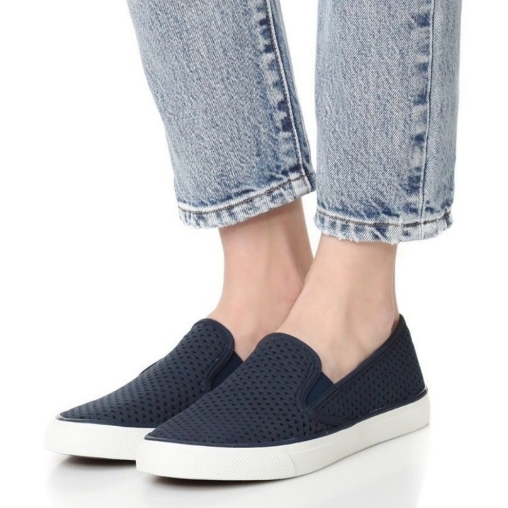 Sperry Seaside Nautical Perforated Slip On Shoes
